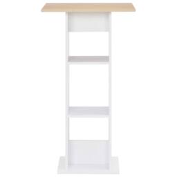 Berkfield Home Bar Table White & Sonoma Oak 60x60x110 cm - Size: 60 x 60 x 110 cm - thumbnail 1