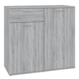 Berkfield Home Sideboard Grey Sonoma 80x36x75 cm Engineered Wood - Size: 80 x 36 x 75 cm - thumbnail 1