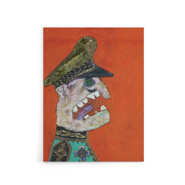 "Artery8 Antonio Berni Colonel Golpista Canvas Wall Art Print in Red - Size: W18"" x H24""" - image 1