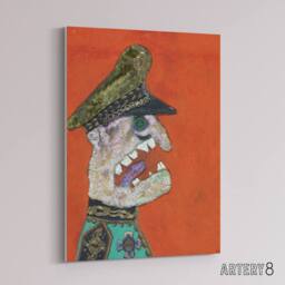 "Artery8 Antonio Berni Colonel Golpista Canvas Wall Art Print in Red - Size: W18"" x H24""" - thumbnail 2