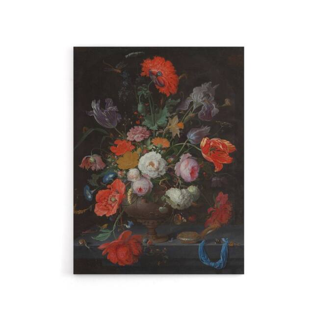 "Artery8 Still Life with Flowers & a Watch Mignon Canvas Wall Art - Size: W18"" x H24""" - image 1