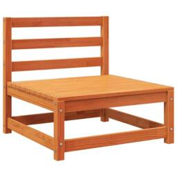 Berkfield Home Garden Sofa Armless with Footstool Wax Brown Solid Wood Pine - thumbnail 5