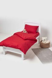 Homescapes Cotton Cot Bed Fitted Sheets 200 Thread Count, 2 Pack in Red - thumbnail 2