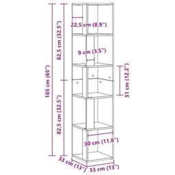 Berkfield Home Corner Cabinet in Black Oak ‚Äì 33x33x164.5 cm Made of Engineered Wood - thumbnail 9