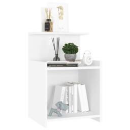 Berkfield Home Durable Bed Cabinet White 40x35x60 cm Engineered Wood - Size: 40 x 35 x 60 cm - thumbnail 5