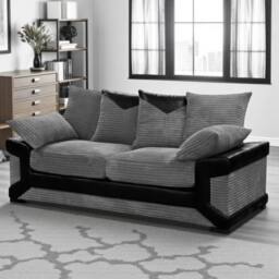 SNUG FURNITURE BIRMINGHAM LTD Dino Jumbo Cord 3+2 Black/Grey Sofa Set in Grey - thumbnail 2