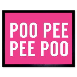 "Artery8 Wall Art Print Funny Toilet Poo Poo Pee Pee Bathroom Sign Decor Art Framed in Black - Size: W12"" x H16""" - thumbnail 1