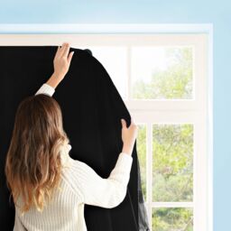 Aycorn 130 x 200 cm Temporary Blackout Curtains - Black - thumbnail 1