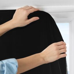 Aycorn 130 x 200 cm Temporary Blackout Curtains - Black - thumbnail 2