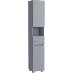 VASAGLE Tall Narrow Bathroom Cabinet with Drawer & Shelves in Grey - thumbnail 6