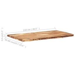 Berkfield Home Table Top Solid Acacia Wood 118x(50-60)x3.8 cm in Brown - thumbnail 4