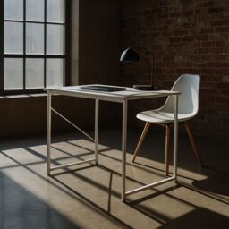 Harbour Housewares Wooden Computer Desk - PC Laptop Workstation Tubular Steel Office Desk in White - thumbnail 5
