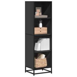 Berkfield Home Book Cabinet Black 40x35x139 cm Engineered Wood - Size: 40 x 35 x 139 cm - thumbnail 2