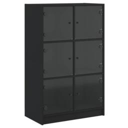 Berkfield Home Highboard with Doors Black 68x37x109 cm Engineered Wood - Size: 68 x 37 x 109 cm - thumbnail 3