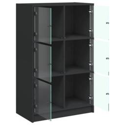Berkfield Home Highboard with Doors Black 68x37x109 cm Engineered Wood - Size: 68 x 37 x 109 cm - thumbnail 6