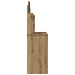Berkfield Home Beautiful Dressing Table with Mirror Artisan Oak 96x39x142 cm in Brown - Size: 96 x 39 x 142 cm - thumbnail 5
