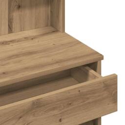 Berkfield Home Beautiful Dressing Table with Mirror Artisan Oak 96x39x142 cm in Brown - Size: 96 x 39 x 142 cm - thumbnail 9