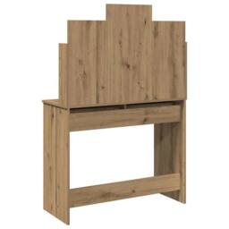 Berkfield Home Beautiful Dressing Table with Mirror Artisan Oak 96x39x142 cm in Brown - Size: 96 x 39 x 142 cm - thumbnail 6