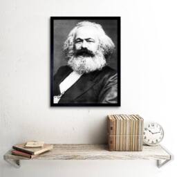 "Artery8 Political Theorist Philosopher Karl Marx Old Photo Framed Art Print in Grey - Size: W12"" x H16""" - thumbnail 2