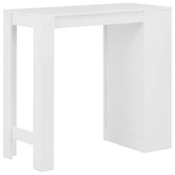 Berkfield Home Bar Table with Shelf White 110x50x103 cm - Size: 110 x 50 x 103 cm - thumbnail 3