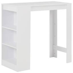 Berkfield Home Bar Table with Shelf White 110x50x103 cm - Size: 110 x 50 x 103 cm - thumbnail 2