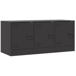 Berkfield Home TV Cabinet Black 99x39x44 cm Steel - Size: 99 x 39 x 44 cm - thumbnail 1
