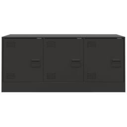 Berkfield Home TV Cabinet Black 99x39x44 cm Steel - Size: 99 x 39 x 44 cm - thumbnail 6