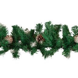Samuel Alexander 2.7m Snow Tipped Christmas Garland with Pine Cones & Mixed Needles in Green - thumbnail 8
