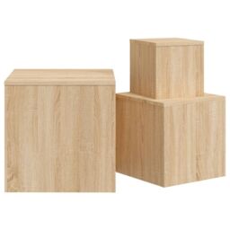 Berkfield Home Side Tables 3 pcs Sonoma Oak Engineered Wood in Brown - thumbnail 5