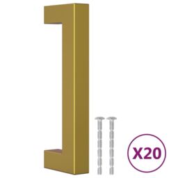 Berkfield Home Cabinet Handles 20 pcs Gold 96 mm Stainless Steel - thumbnail 2