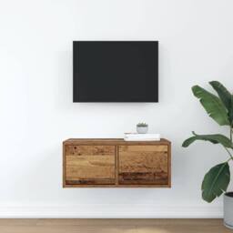 Berkfield Home TV Cabinet Old Wood 60x31x25.5 cm Engineered Wood in Brown - thumbnail 1