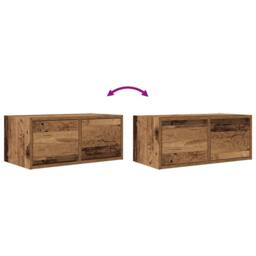 Berkfield Home TV Cabinet Old Wood 60x31x25.5 cm Engineered Wood in Brown - thumbnail 9