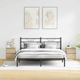 Berkfield Home Bedside Cabinets with LED Lights 2 pcs Sonoma Oak 39x34.5x50 cm in Light Tan - thumbnail 4
