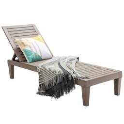 Costway Outdoor Chaise Lounge Chair Adjustable Patio Lounge Recliner Chair in Brown - thumbnail 1