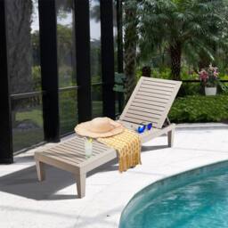 Costway Outdoor Chaise Lounge Chair Adjustable Patio Lounge Recliner Chair in Brown - thumbnail 4