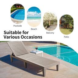 Costway Outdoor Chaise Lounge Chair Adjustable Patio Lounge Recliner Chair in Brown - thumbnail 6