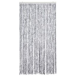 Berkfield Home Insect Curtain White & Grey 100x220 cm Chenille - thumbnail 3