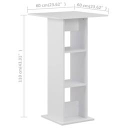 Berkfield Home Durable Bar Table White 60x60x110 cm - Size: 60 x 60 x 110 cm - thumbnail 6