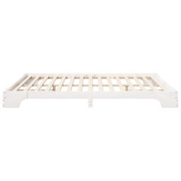 Berkfield Home Floor Bed Frame with Storage White 200 x 210 cm Wood - thumbnail 7