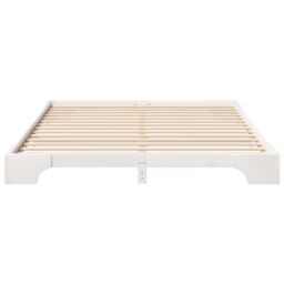Berkfield Home Floor Bed Frame with Storage White 200 x 210 cm Wood - thumbnail 6