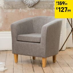 Artemis Home Alderwood 68cm Wide Fabric Tub Chair Armchair in Dark Grey - thumbnail 2