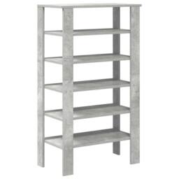 Berkfield Home Shoe Rack Concrete Oak 61x32x105 cm Engineered Wood in Grey - Size: 61 x 32 x 105 cm - thumbnail 6