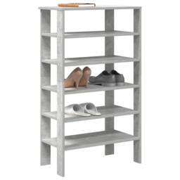 Berkfield Home Shoe Rack Concrete Oak 61x32x105 cm Engineered Wood in Grey - Size: 61 x 32 x 105 cm - thumbnail 2