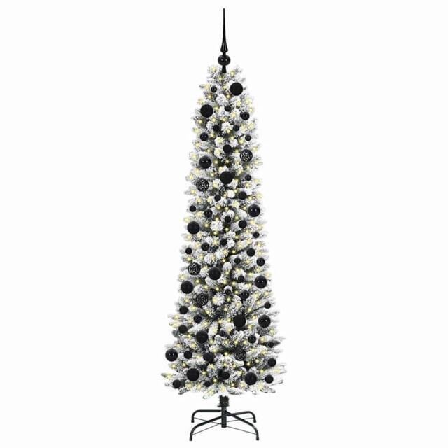 Berkfield Home Stunning Artificial Christmas Tree with 300 LEDs Green & white - image 1