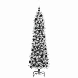 Berkfield Home Stunning Artificial Christmas Tree with 300 LEDs Green & white - thumbnail 4