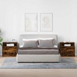 Berkfield Home Bedside Cabinets with Drawer 2 pcs Smoked Oak 51x31x47 cm in Brown - Size: 51 x 31 x 47 cm - thumbnail 3