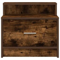 Berkfield Home Bedside Cabinets with Drawer 2 pcs Smoked Oak 51x31x47 cm in Brown - Size: 51 x 31 x 47 cm - thumbnail 4