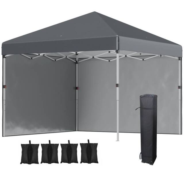 Matteo 3x3m Pop Up Gazebo - UPF 30+ with Sidewalls & Wheeled Bag - Dark Grey - image 1
