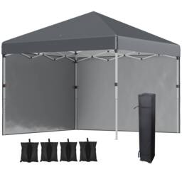 Matteo 3x3m Pop Up Gazebo - UPF 30+ with Sidewalls & Wheeled Bag - Dark Grey - thumbnail 1