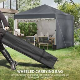 Matteo 3x3m Pop Up Gazebo - UPF 30+ with Sidewalls & Wheeled Bag - Dark Grey - thumbnail 7